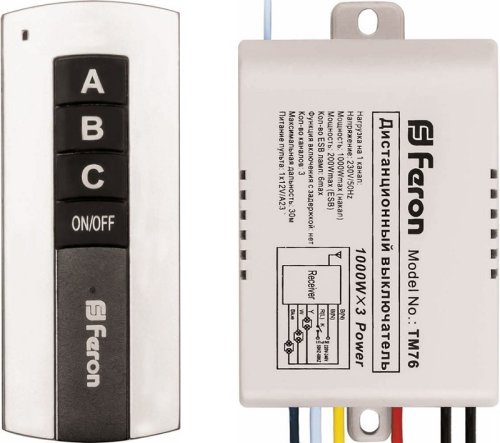 Дистанционный выключатель Feron TM74 1000Вт 230В 4-х канальный фото Дистанционный выключатель Feron TM74 1000Вт 230В 4-х канальный картинка